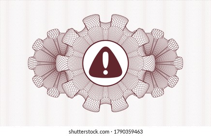 emblema del pasaporte rojo. Ilustración vectorial. Detallado con el icono de advertencia