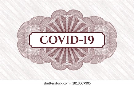 emblema del pasaporte rojo. Ilustración vectorial. Detallado con el texto COVID-19 dentro