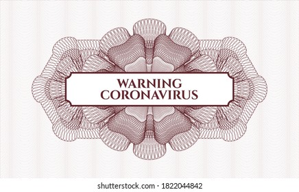 emblema del pasaporte rojo. Ilustración vectorial. Detallado con texto Advertencia Coronavirus dentro