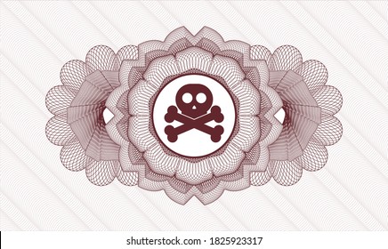 Rotpassemblem. Vektorgrafik. Detaillierte Angaben mit dem Symbol für Kreuze