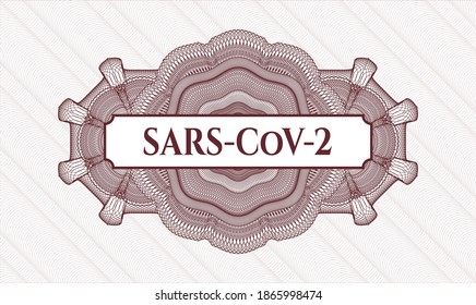 emblema del pasaporte rojo. Ilustración vectorial. Detallado con el texto SARS-CoV-2 dentro