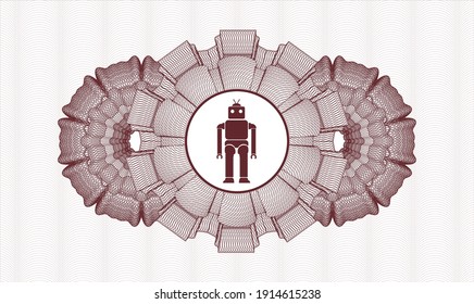 Rotpassemblem. Vektorgrafik. Detaillierte Angaben mit dem Robotersymbol im Inneren