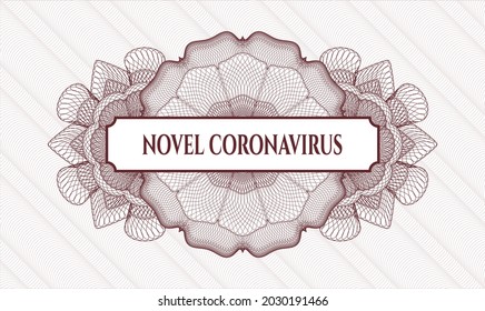 emblema del pasaporte rojo. Ilustración vectorial. Detallado con el texto Novel Coronavirus dentro