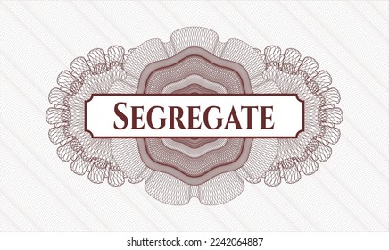 Red passport emblem. Vector Illustration. Detailed with text Segregate inside