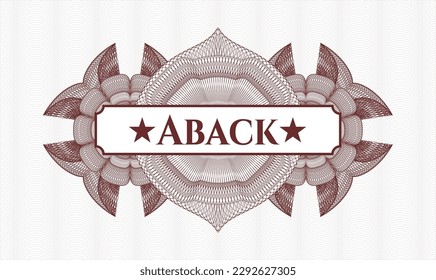 Red passport emblem. Vector Illustration. Detailed with text Aback inside