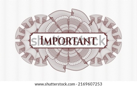 Red passport emblem. Vector Illustration. Detailed with text Important inside