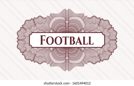 Red passport money rosette with text Football inside