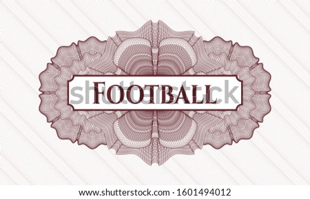 Red passport money rosette with text Football inside