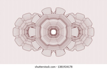 Red passport money rosette. Vector Illustration. Detailed.