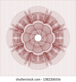 Red passport money rosette. Vector Illustration. Detailed.