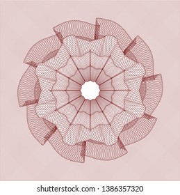 Red passport money rosette. Vector Illustration. Detailed.