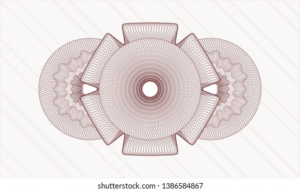 Red passport money rosette. Vector Illustration. Detailed.