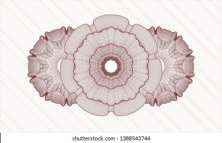 Red passport money rosette. Vector Illustration. Detailed.