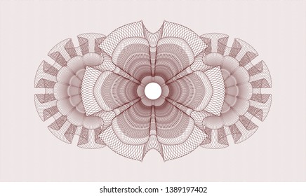 Red passport money rosette. Vector Illustration. Detailed.