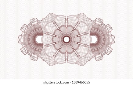 Red passport money rosette. Vector Illustration. Detailed.