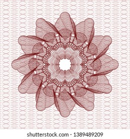 Red passport money rosette. Vector Illustration. Detailed.