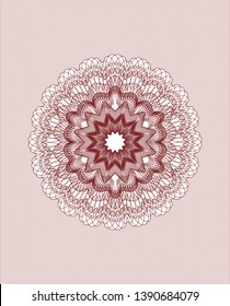 Red passport money rosette. Vector Illustration. Detailed.