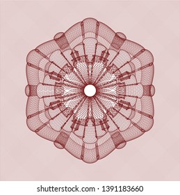 Red passport money rosette. Vector Illustration. Detailed.