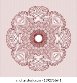 Red passport money rosette. Vector Illustration. Detailed.