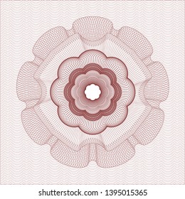 Red passport money rosette. Vector Illustration. Detailed.