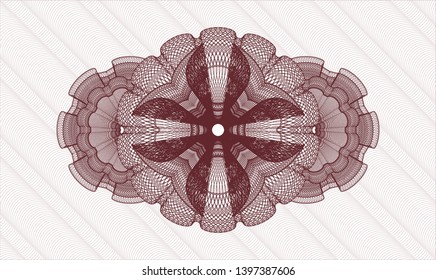 Red passport money rosette. Vector Illustration. Detailed.