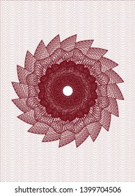 Red passport money rosette. Vector Illustration. Detailed.