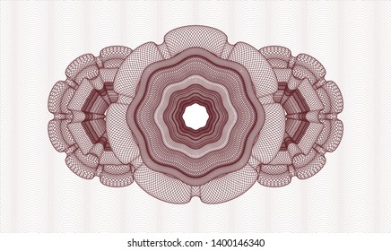Red passport money rosette. Vector Illustration. Detailed.