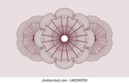 Red passport money rosette. Vector Illustration. Detailed.