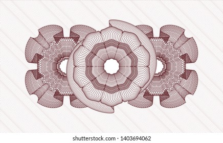 Red passport money rosette. Vector Illustration. Detailed.