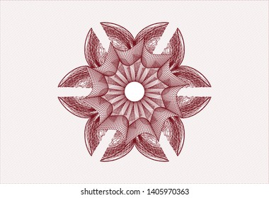 Red passport money rosette. Vector Illustration. Detailed.