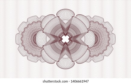 Red passport money rosette. Vector Illustration. Detailed.