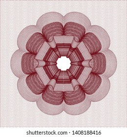 Red passport money rosette. Vector Illustration. Detailed.