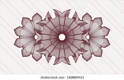 Red passport money rosette. Vector Illustration. Detailed.