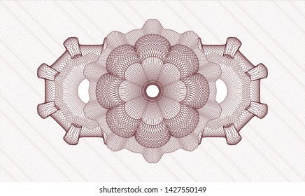 Red passport money rosette. Vector Illustration. Detailed.