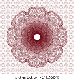 Red passport money rosette. Vector Illustration. Detailed.