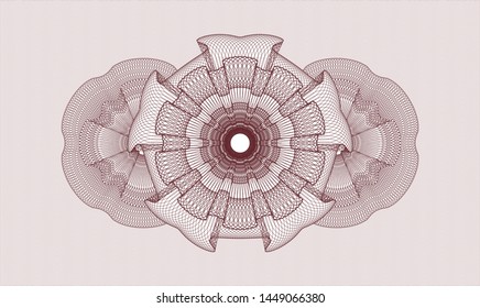 Red passport money rosette. Vector Illustration. Detailed.