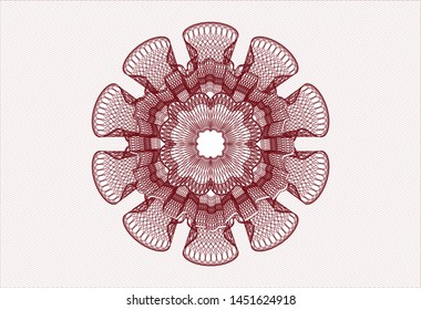 Red passport money rosette. Vector Illustration. Detailed.