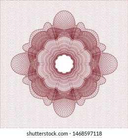 Red passport money rosette. Vector Illustration. Detailed.