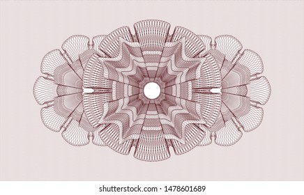 Red passport money rosette. Vector Illustration. Detailed.