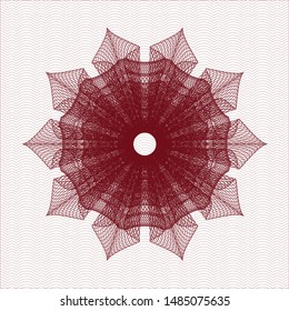 Red passport money rosette. Vector Illustration. Detailed.