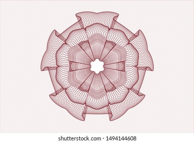 Red passport money rosette. Vector Illustration. Detailed.