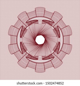 Red passport money rosette. Vector Illustration. Detailed.