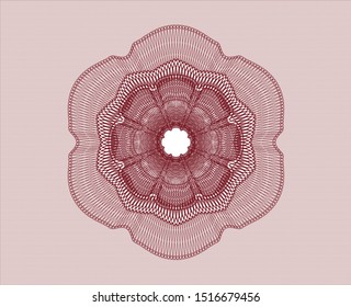 Red passport money rosette. Vector Illustration. Detailed.