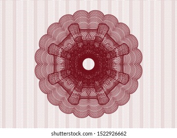 Red passport money rosette. Vector Illustration. Detailed.