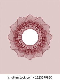 Red passport money rosette. Vector Illustration. Detailed.