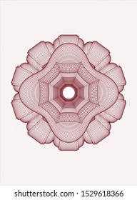 Red passport money rosette. Vector Illustration. Detailed.