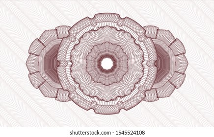 Red passport money rosette. Vector Illustration. Detailed.