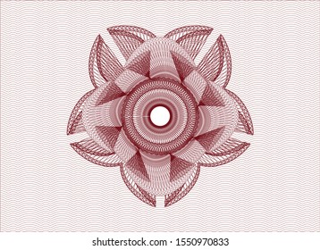 Red passport money rosette. Vector Illustration. Detailed.