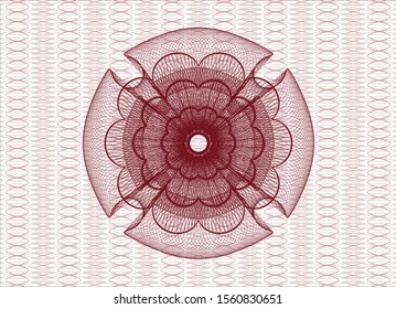 Red passport money rosette. Vector Illustration. Detailed.