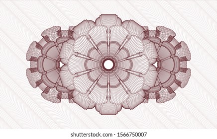 Red passport money rosette. Vector Illustration. Detailed.